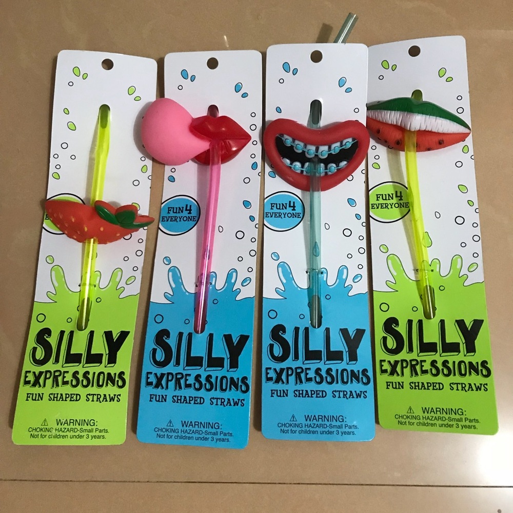 Silly Expression Fun Shaped Straws Drinking Bundl… - image 1